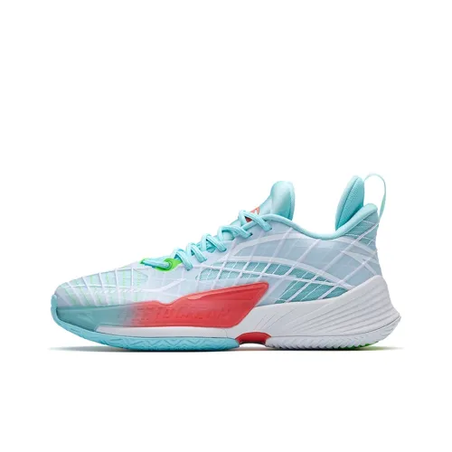 ANTA Light Horseman 3 Basketball Shoes Men Low-Top Light Blue/White/Millennium Red