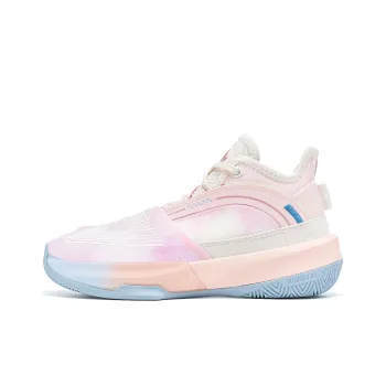 PEAK State Extremely Large Triangle 1.0 Basketball Shoes Women's Mid Top Pearl Pink/Blue/White