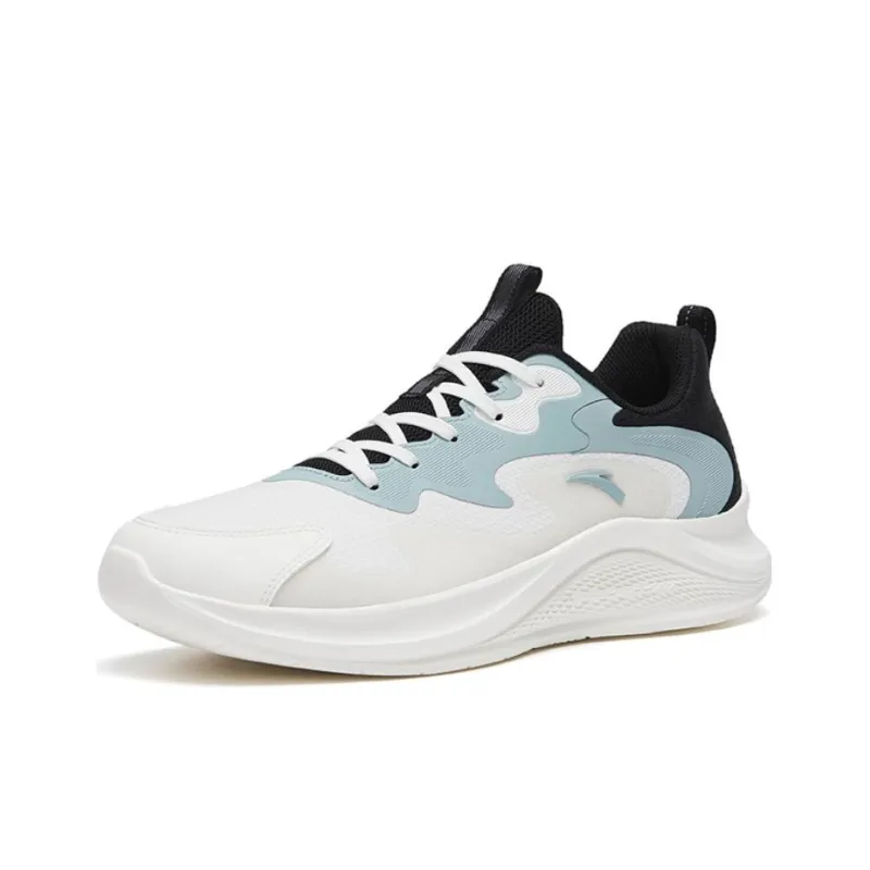 Anta Walk Cushioning Low Top Casual Running Shoes Men's White Black Blue-1