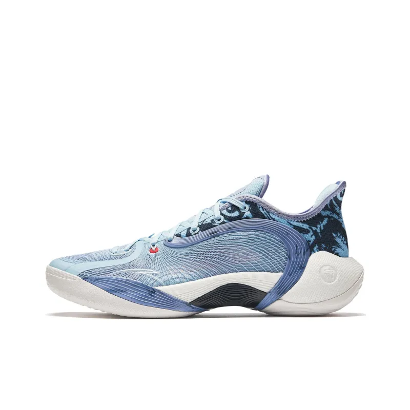 Anta 3 Point Rain 2 Cushioned Slip Resistant Low Top Basketball Shoes Men's Lilac Blue-0