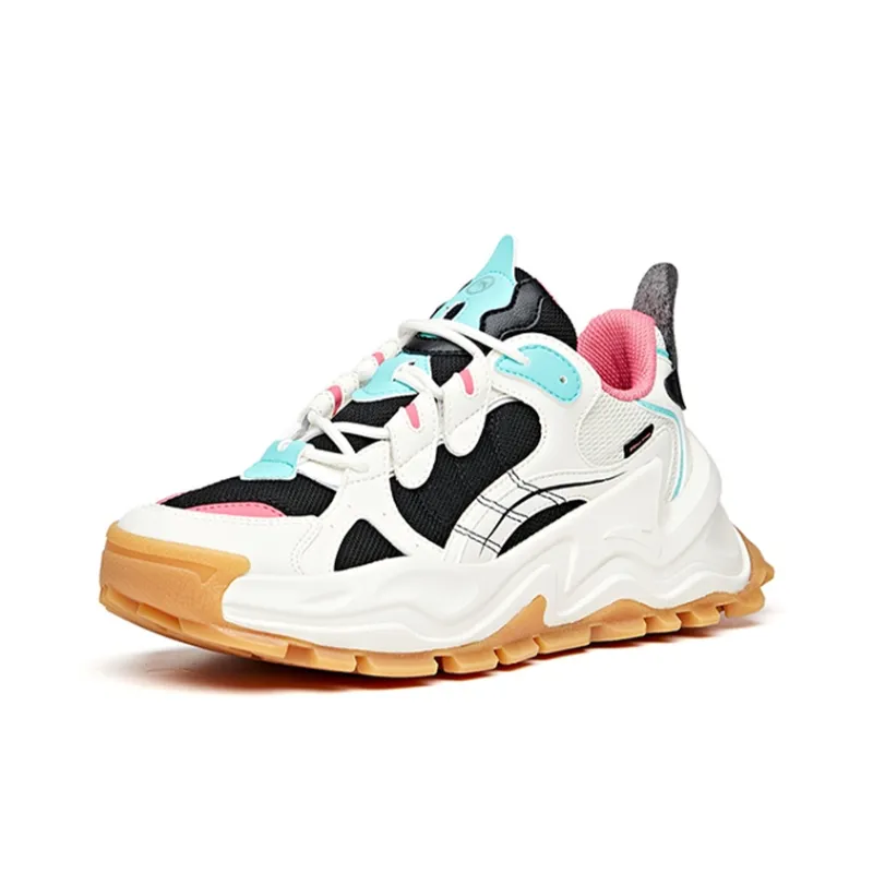 Anta Hot Anti-Slip Wear-Resistant Low-Top Casual Shoes Women's White Black Pink-2