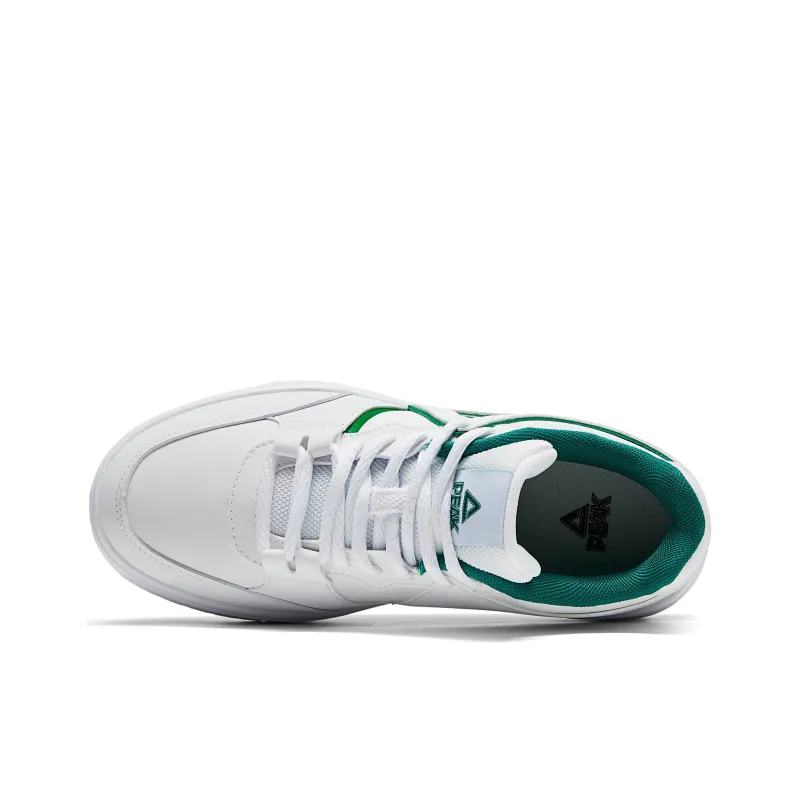 PEAK Classic Heritage Low Top Skateboard Shoes Women's White Green-3