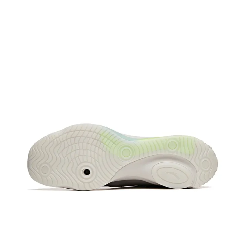 Anta Cushioned Slip-Resistant Abrasion-Resistant Breathable Low-Top Running Shoes Men's One Gray-4