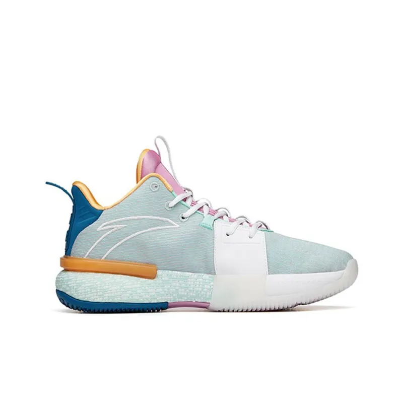 ANTA Impact 1 Basketball Shoes Men Mid Top Porcelain Green/Pink Purple-1