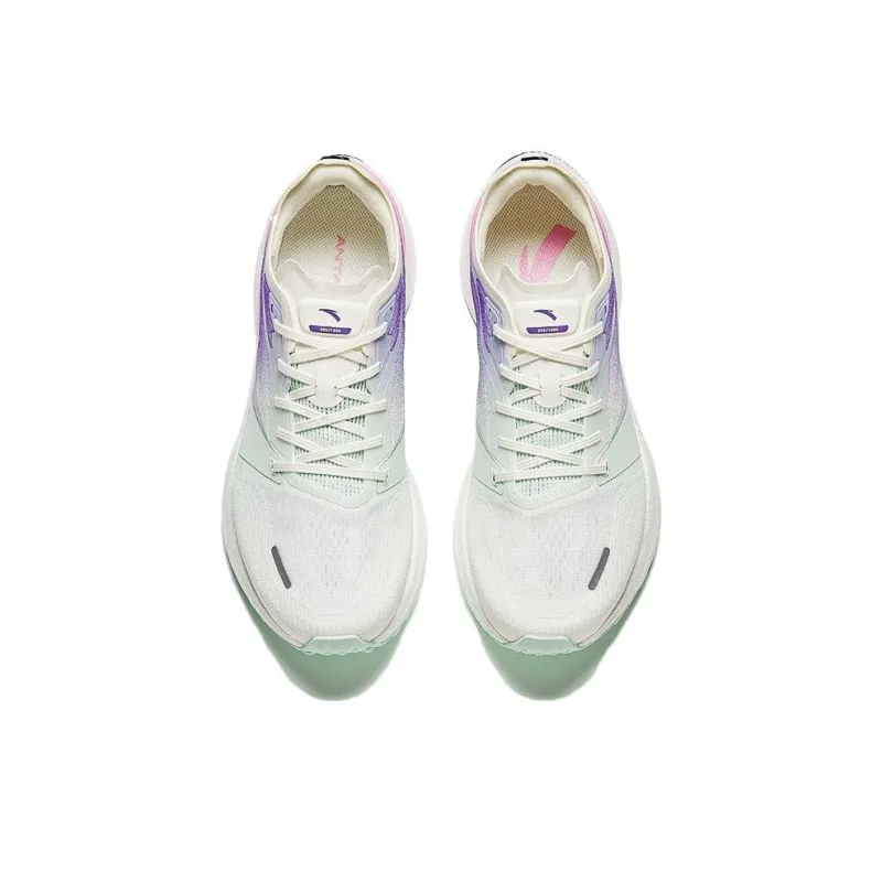 ANTA Wind Running Shoes Women's Low Top Ivory White/Cool Green/Lotus Pink-2