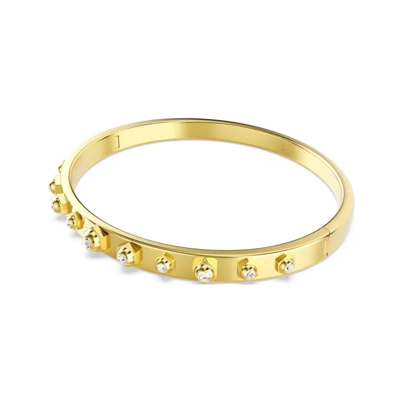 Swarovski Faux Crystal Gold-Tone Plated Bangles Women's Gold-1