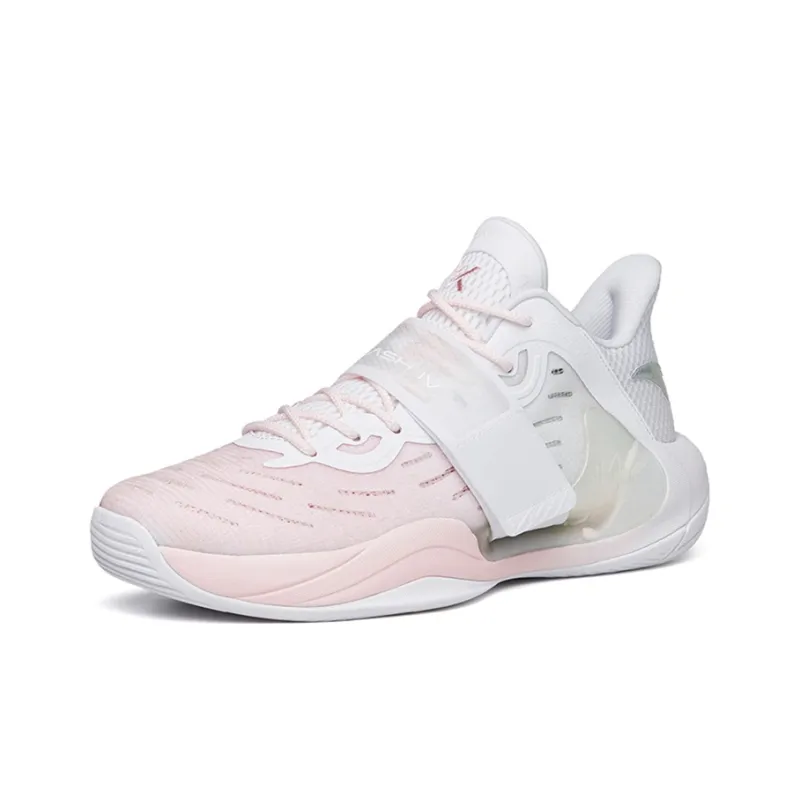 ANTA Water Flower 4 Basketball Shoes Men Low Top White/Pink-1