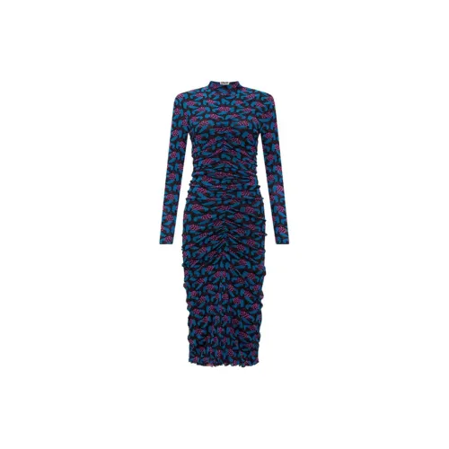 DVF Long-Sleeved Dresses Women's Deep Sea Blue