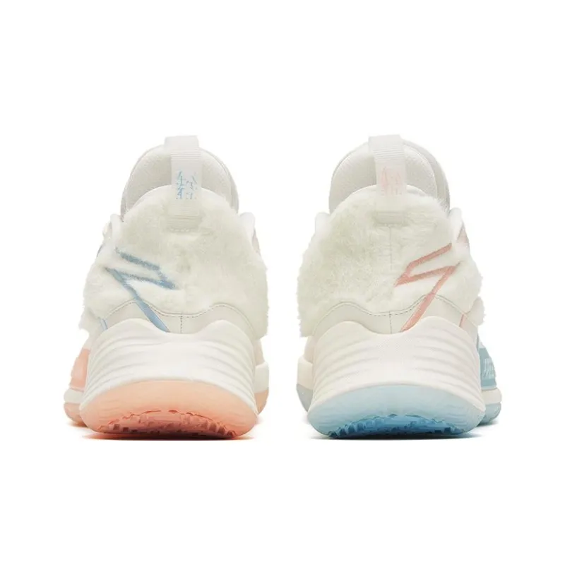 Anta Light Horseman 3 Samoyed Cushioning Anti-Slip And Wear-Resistant Low-Top Performance Basketball Shoes White Pink-3