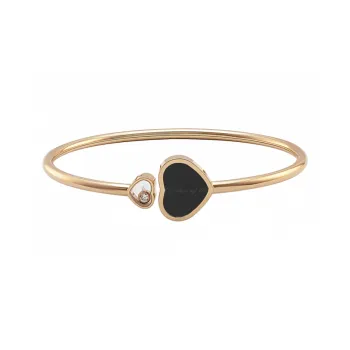 Chopard 18kt Rose Gold Happy Hearts Mother-of-pearl And Diamond Bangle