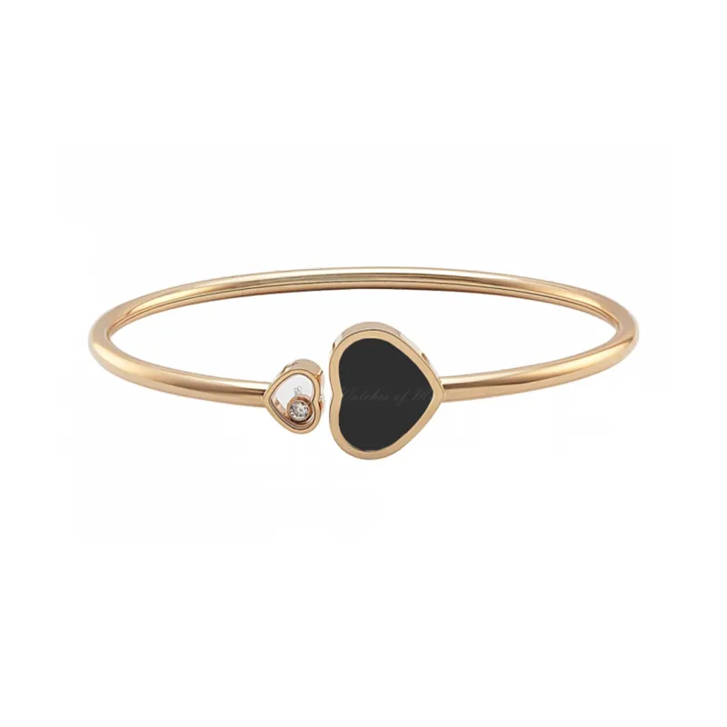 Chopard 18kt Rose Gold Happy Hearts Mother-of-pearl And Diamond Bangle-0