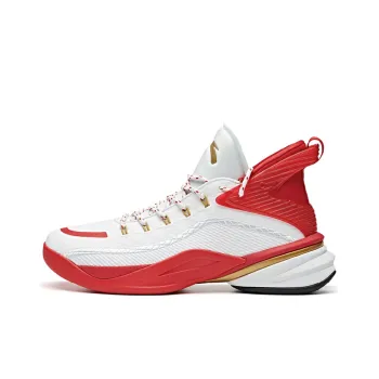 ANTA UFO2.0 Basketball Shoes Men Mid Top ANTA White/University Red/Metal Gold