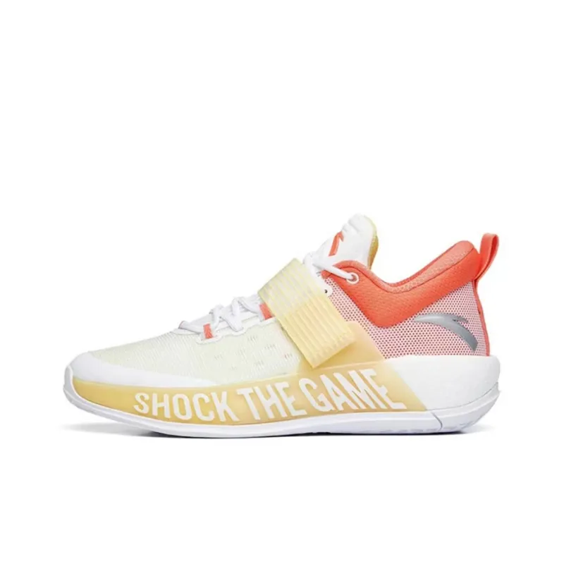 Anta Hengsao4 Abrasion Resistant Breathable Low Top Basketball Shoes Men's White Red-0