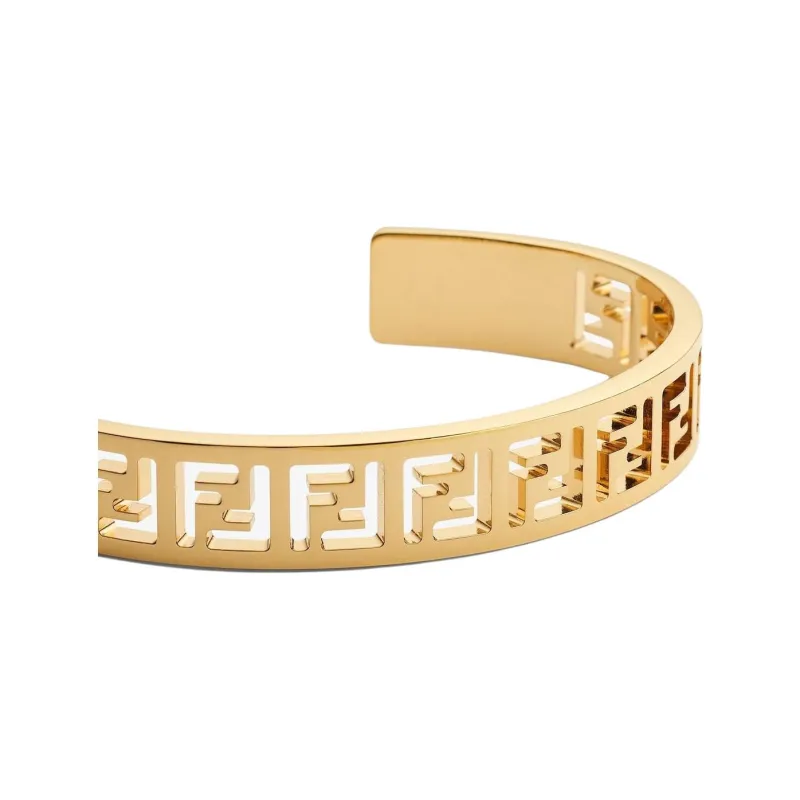 FENDI Bronze Gold-Plated Metal Bangles Women's Gold-2