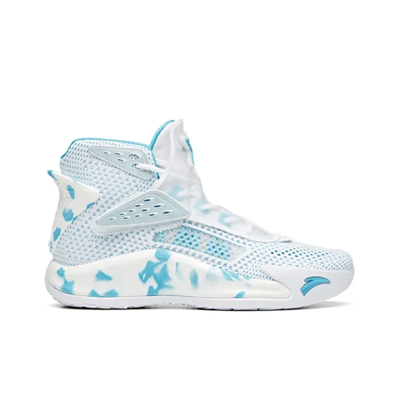Anta KT5 Cushioning Anti Slip And Wear Resistant High Top Basketball Shoes Men's White Blue-1