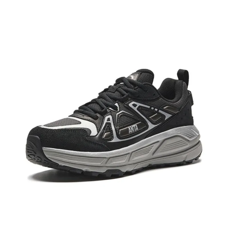 Anta Engine Cushioning Anti Slip And Wear Resistant Low Top Casual Shoes Men's Black Gray Color-1