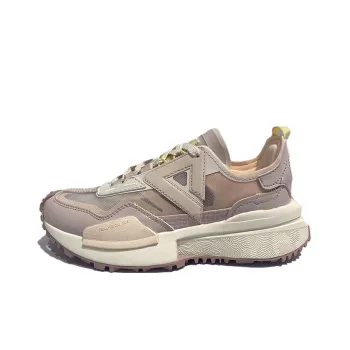 PEAK 70S Cushioning Wear Resistant Low Top Chunky Sneakers Women's Camel Gray