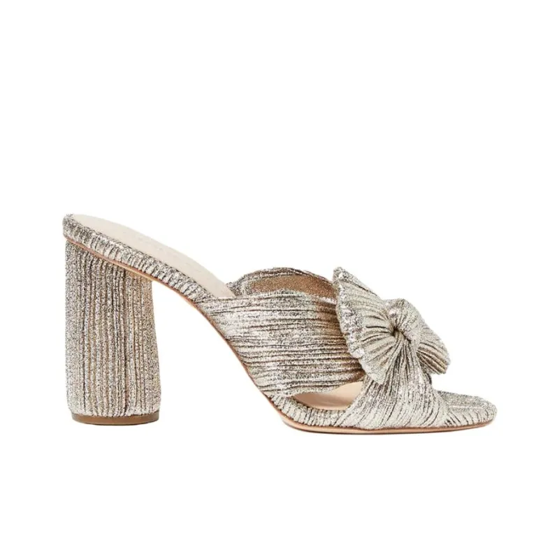 Loeffler Randall Slide Slippers 8.9cm Women's Gold-1