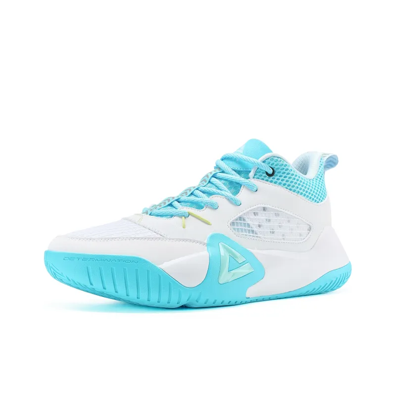 PEAK Sharp Marks Cushioning Anti Slip And Wear Resistant Low Top Basketball Shoes Men's Blue White Summer-2