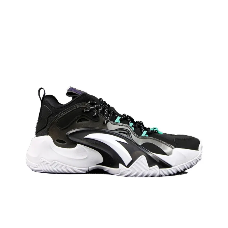Anta Airspace 3 UFO Slip Resistant, Abrasion Resistant, Breathable Mid Top Basketball Shoes Men's Black White-1