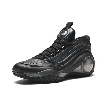 Anta Cement Bubble 4.0 Anti Slip Wear Resistant Mid Top Basketball Shoes Men's Drawstring Black