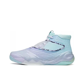 Anta KT6 Cushioning Anti Slip And Wear Resistant High Top Basketball Shoes Men's Blue Purple White
