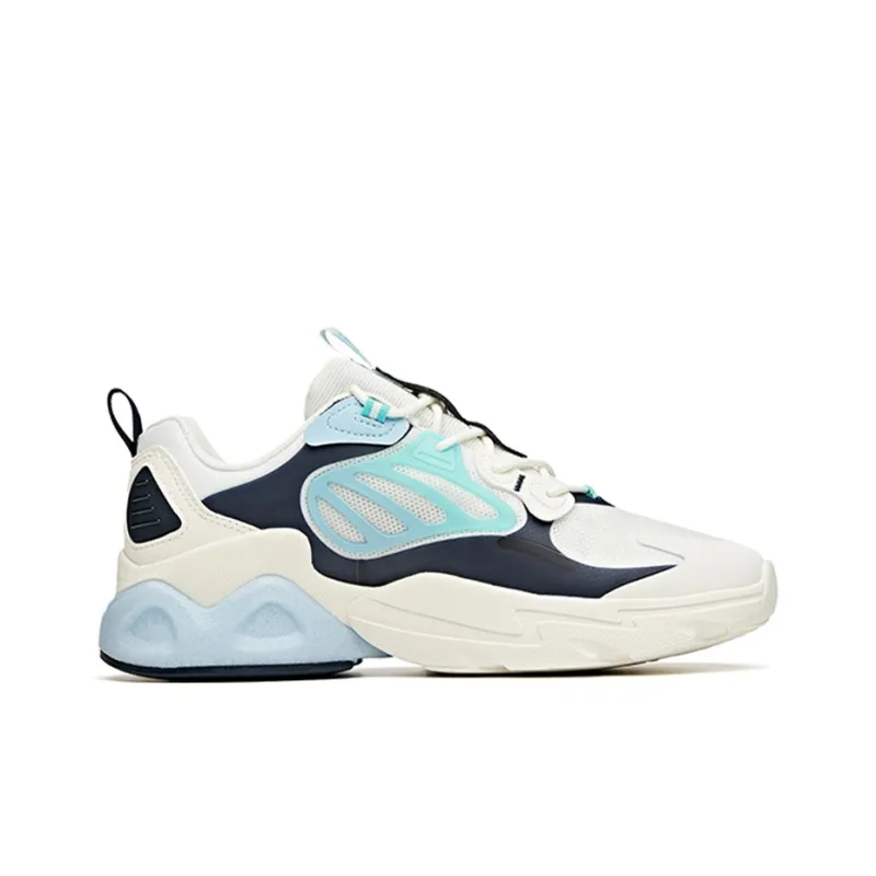 Anta Millennium 2.0 Anti Slip Wear Resistant Low Top Chunky Sneakers White Blue-1