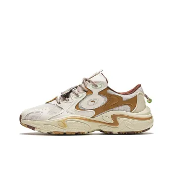 Pop Mart X ANTA Stars Chunky Sneakers Men Low Top Gray Brown Yellow