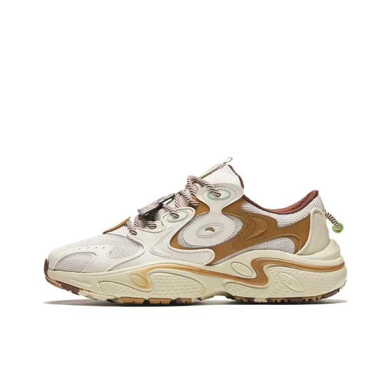 Pop Mart X ANTA Stars Chunky Sneakers Men Low Top Gray Brown Yellow-0
