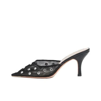 Loeffler Randall Closed Toe Slippers 7.6cm Women's Black