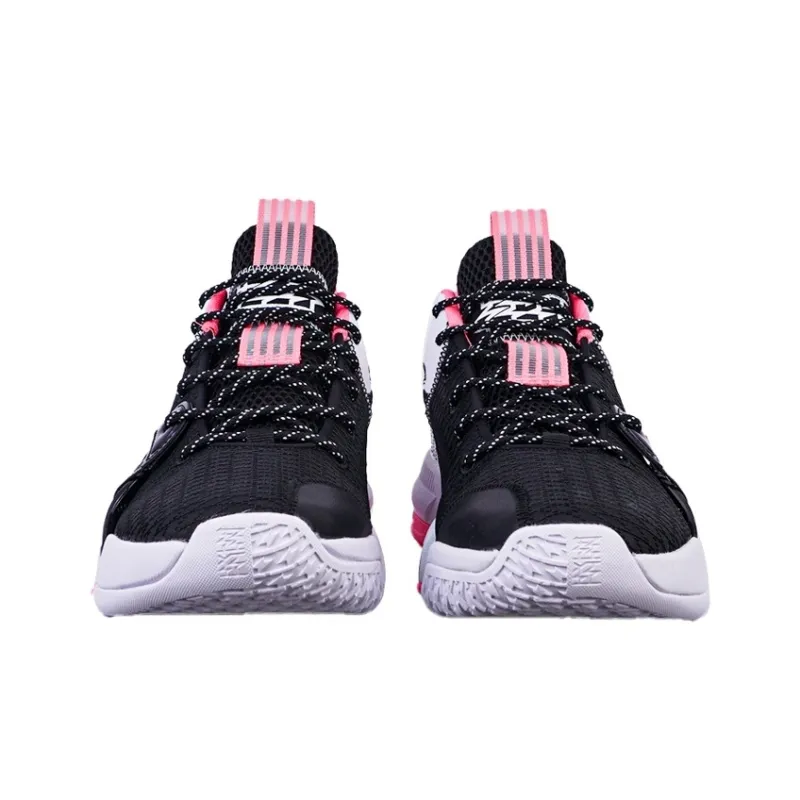 Anta Craze 2 Anti Slip Wear Resistant Mid Top Performance Basketball Shoes Men's Black Pink White-3