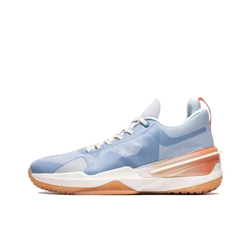 PEAK Flash 3 Basketball Shoes Men Low-Top Porcelain Blue/White/Orange