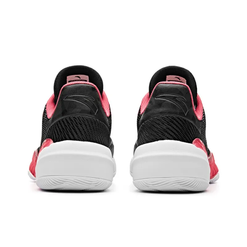 Anta A Shock Cushioning Anti Slip And Wear Resistant Low Top Basketball Shoes Men's Black Red-1