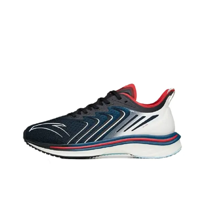 ANTA MACH Mach 1.0 Running Shoes Men Low Top Black/Blue/White/Red-0