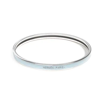 HERMES Enamel Bangles Unisex Blue