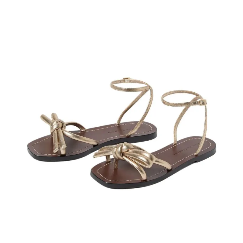 Loeffler Randall Henriette Strap Sandals Women's Gold-4