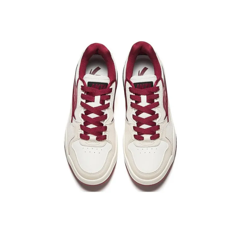 Anta Slam Anti Slip And Wear Resistant Height Increasing Low Top Skateboard Shoes Men's White Red Gray-2