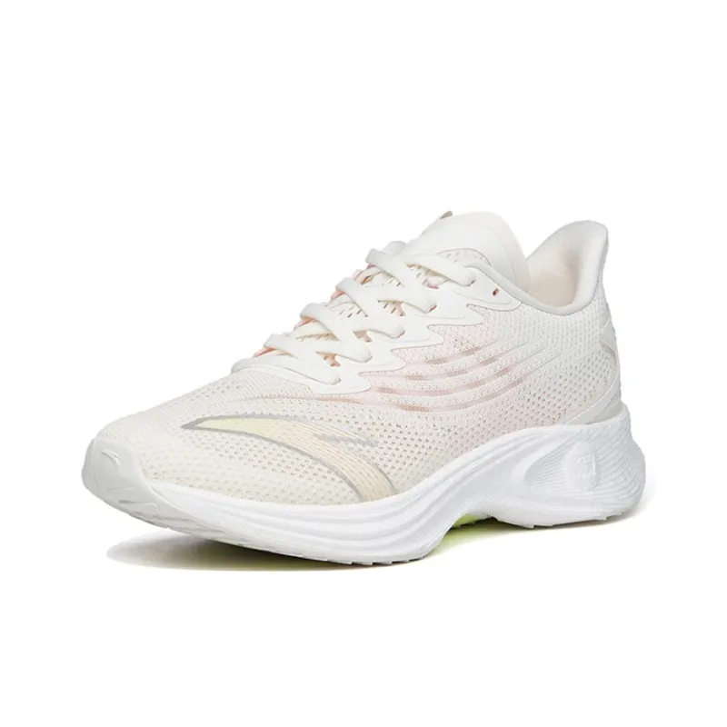 Anta MACH 2.0 Shock Absorbers Slip Resistant, Abrasion Resistant, Breathable Low Top Running Shoes Women's Ivory White-1