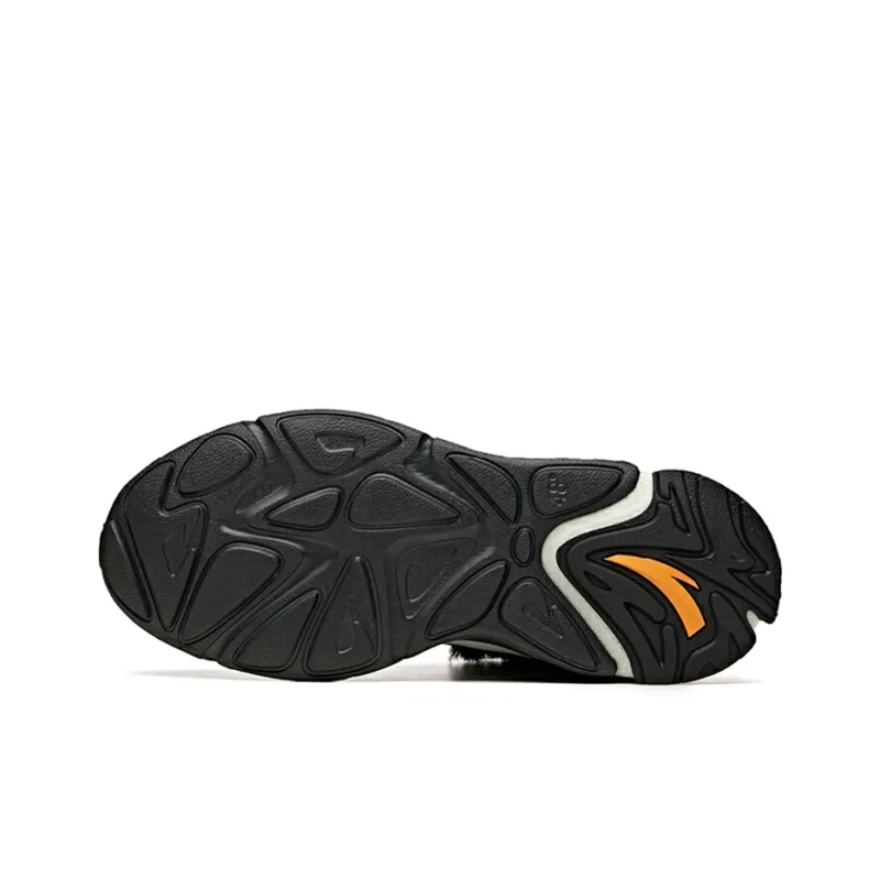 Anta Pulse Cushioned Anti Slip And Wear Resistant Warm High Top Casual Shoes Men's Black White-4