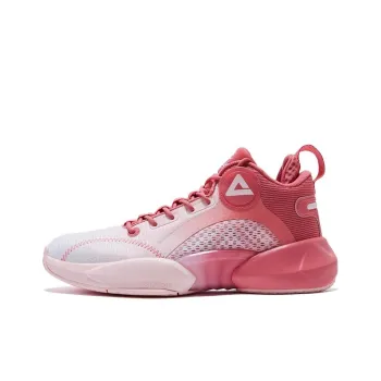 PEAK Parker Cavalry Anti Slip And Wear Resistant Breathable Mid Top Performance Basketball Shoes Men's Pink