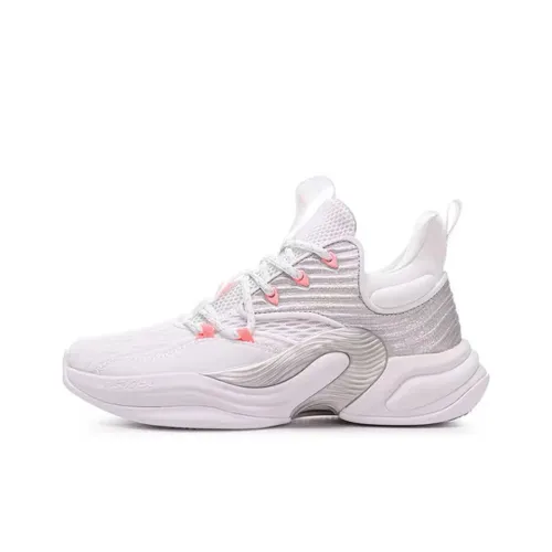 Anta Heat Wave 2 Cushioning Anti Slip And Wear Resistant Low Top Performance Basketball Shoes Silver White
