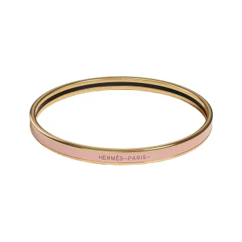 HERMES Enamel Bangles Women's Gold/Pink