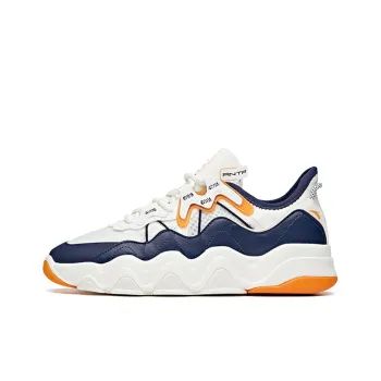 Anta Young Generation Low Top Running Shoes Men's White Blue Yellow