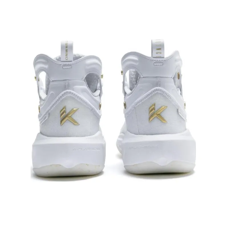 Anta KT8 KT 8 Cushioned Slip-Resistant Abrasion-Resistant High-Top Basketball Shoes White Gold-4