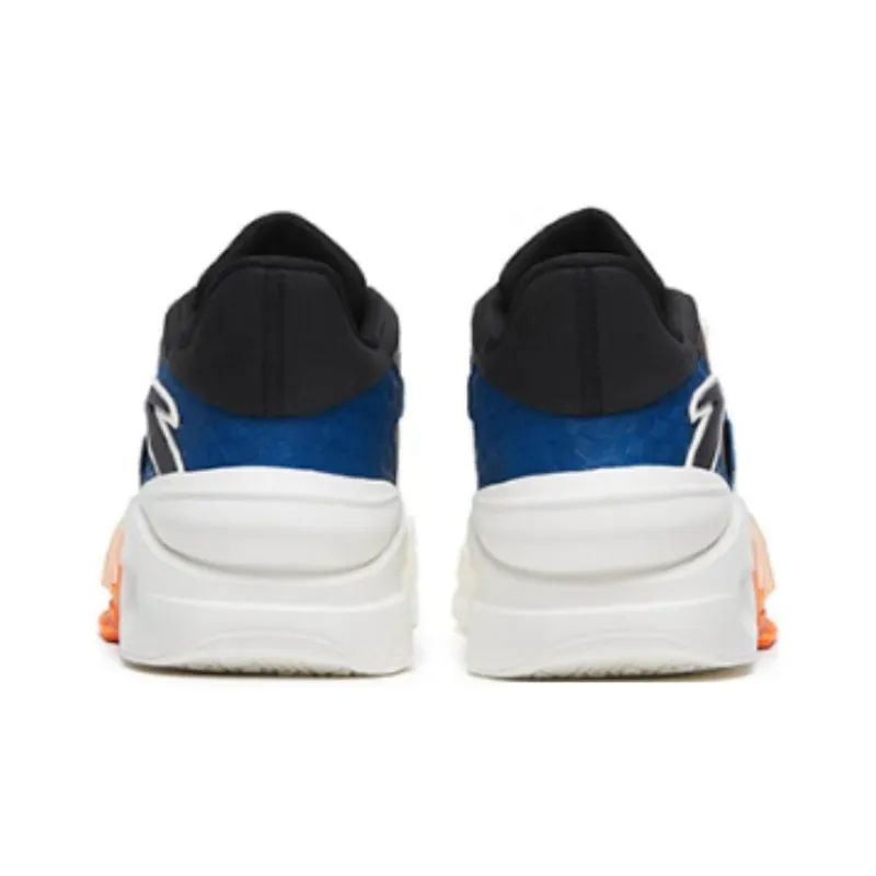 Anta Overbearing Shock Absorbers Slip Resistant Breathable High Top Basketball Shoes Men's White Blue-3