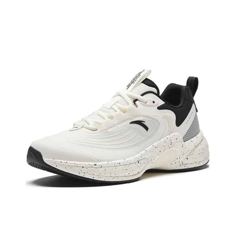 Anta C37+ Abrasion Resistant Low Top Running Shoes Men's Black White-1