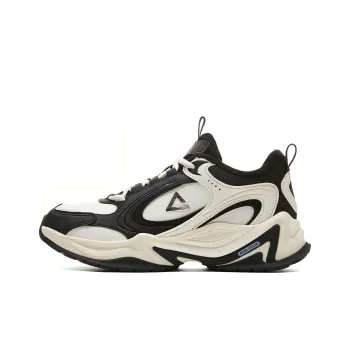 PEAK State Pole Source Back Anti Slip Wear Resistant Low Top Running Shoes Men's Black White