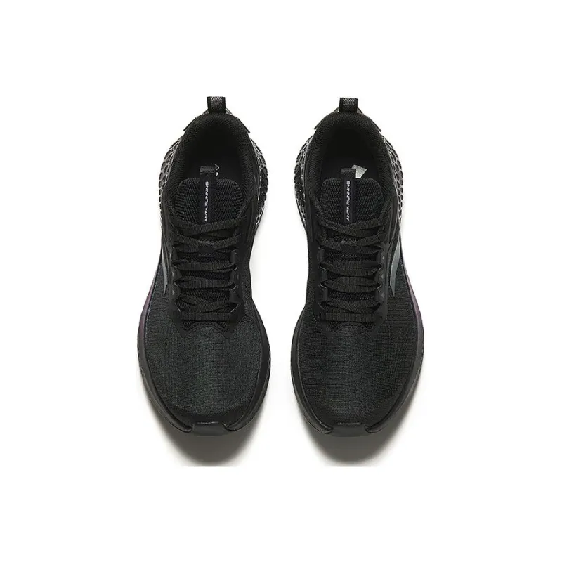 Anta C37+ Cushioned Slip Resistant Breathable Lightweight Low Top Running Shoes Men's Black-2