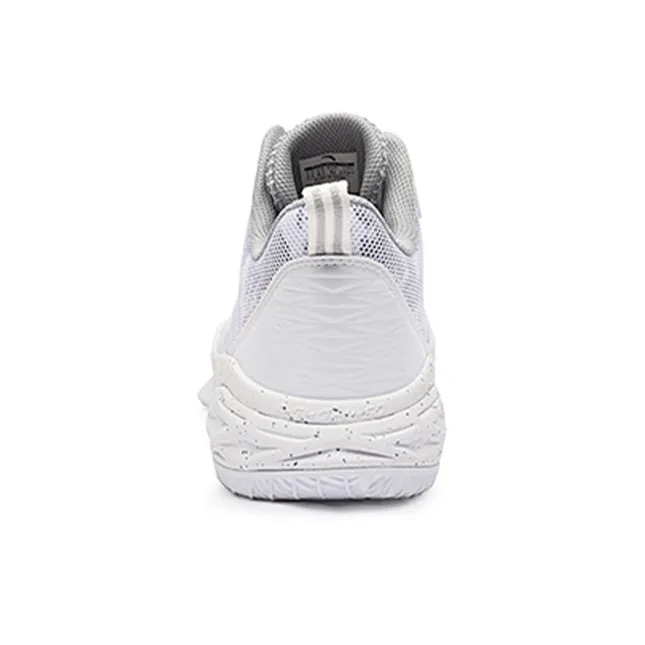Anta Rhomboid Cushioning Anti-Slip Wear-Resistant Breathability Low-Top Performance Basketball Shoes Men's White Gray-3