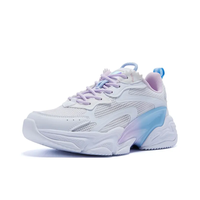 PEAK Man Xing Chunky Sneakers Women's Low Top Large White Light Purple-2